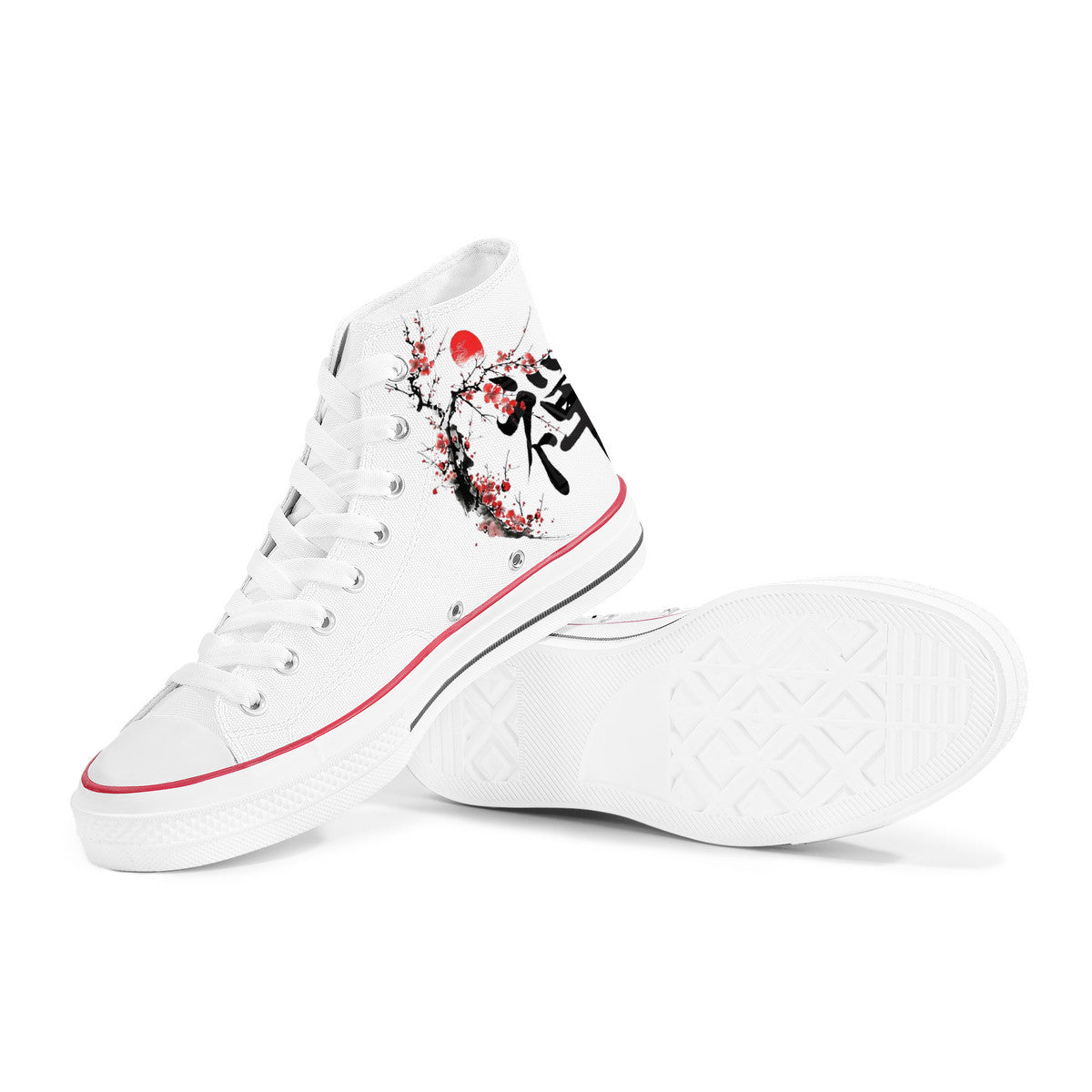 High Top Canvas Shoes - Japanese tattoo design 