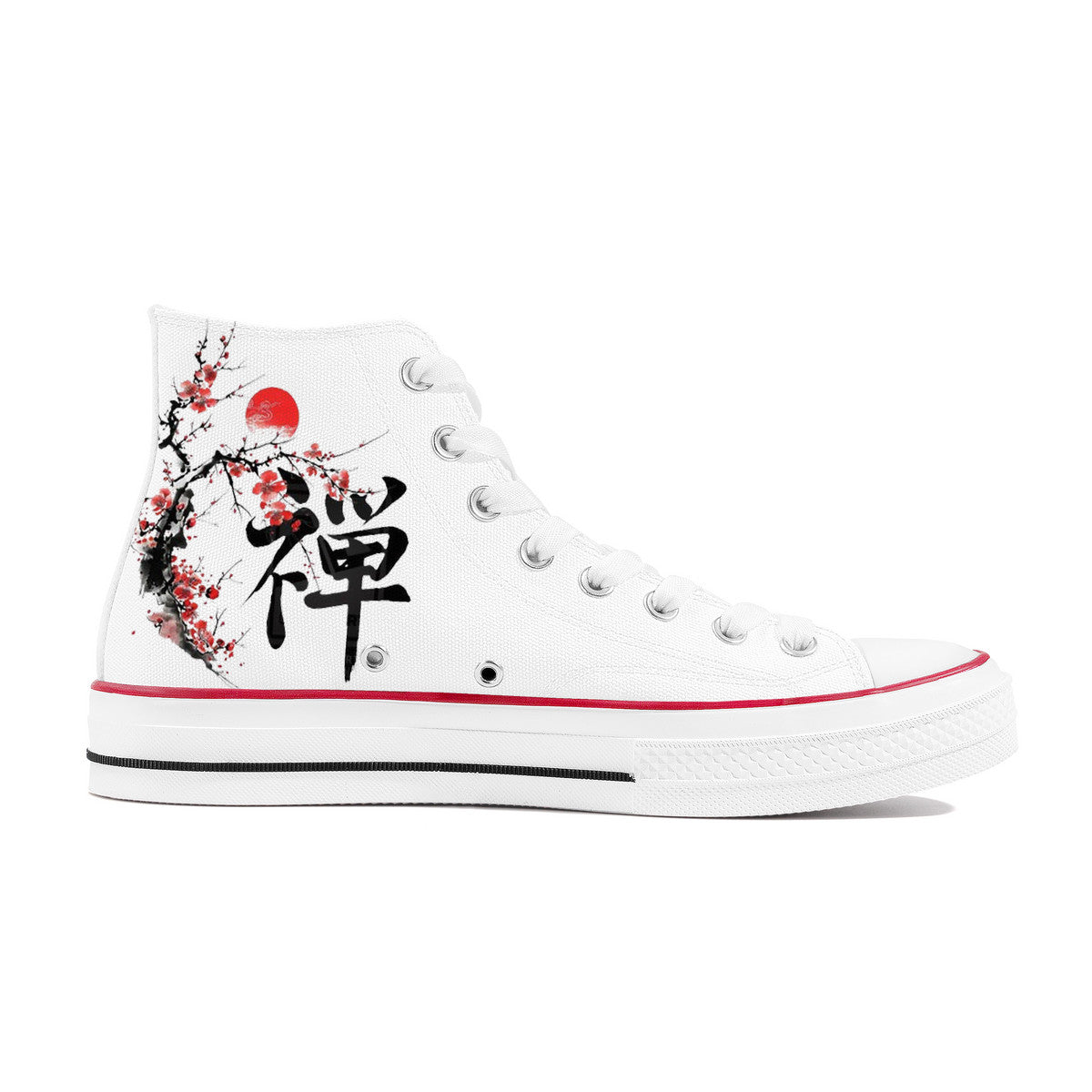 High Top Canvas Shoes - Japanese tattoo design 